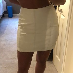 COPY - COPY - Free people white faux -leather skirt
